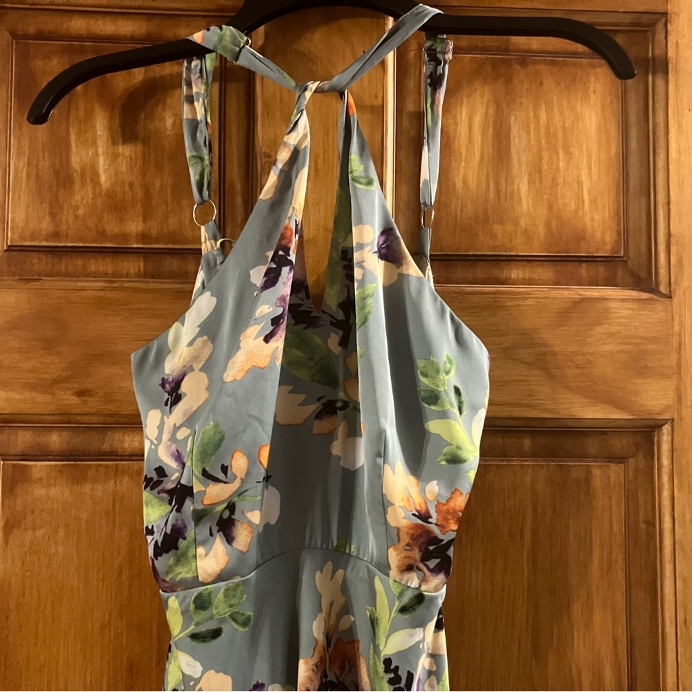 Astr The Label Sandrine Floral Halter Tie Open Back Midi Dress - Picture 6 of 10